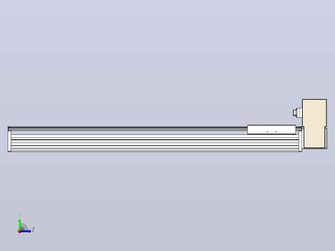 皮带直线轴半封闭可选导轨TPA-HNB-220D-176-L1000-LU-Y-P1K-N3左视图