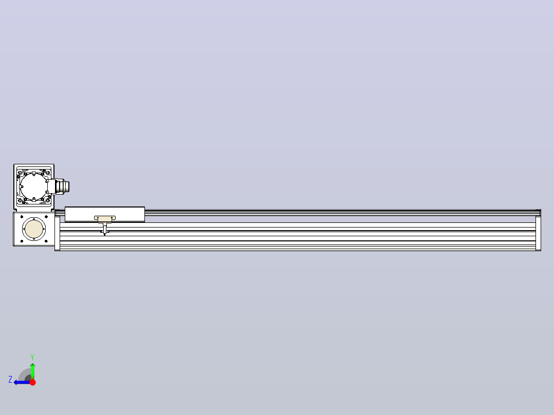 皮带直线轴半封闭可选导轨TPA-HNB-220D-176-L1000-LU-Y-P1K-N3右视图