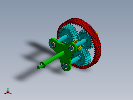 行星齿轮系统案例简易模型3D图纸 Solidworks设计