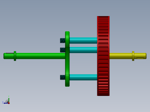 行星齿轮系统案例简易模型3D图纸 Solidworks设计右视缩略图