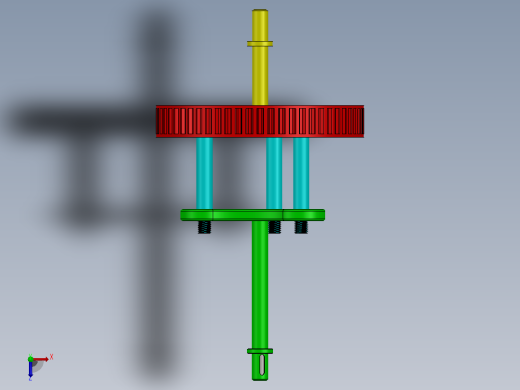 行星齿轮系统案例简易模型3D图纸 Solidworks设计俯视缩略图