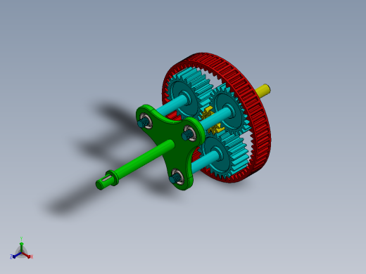 行星齿轮系统案例简易模型3D图纸 Solidworks设计正等轴测缩略图