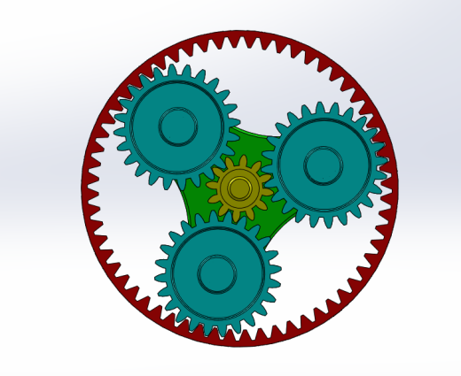 行星齿轮系统案例简易模型3D图纸 Solidworks设计缩略图