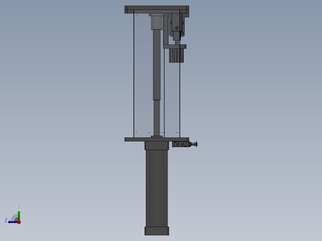 气管组件-测漏夹具右视图