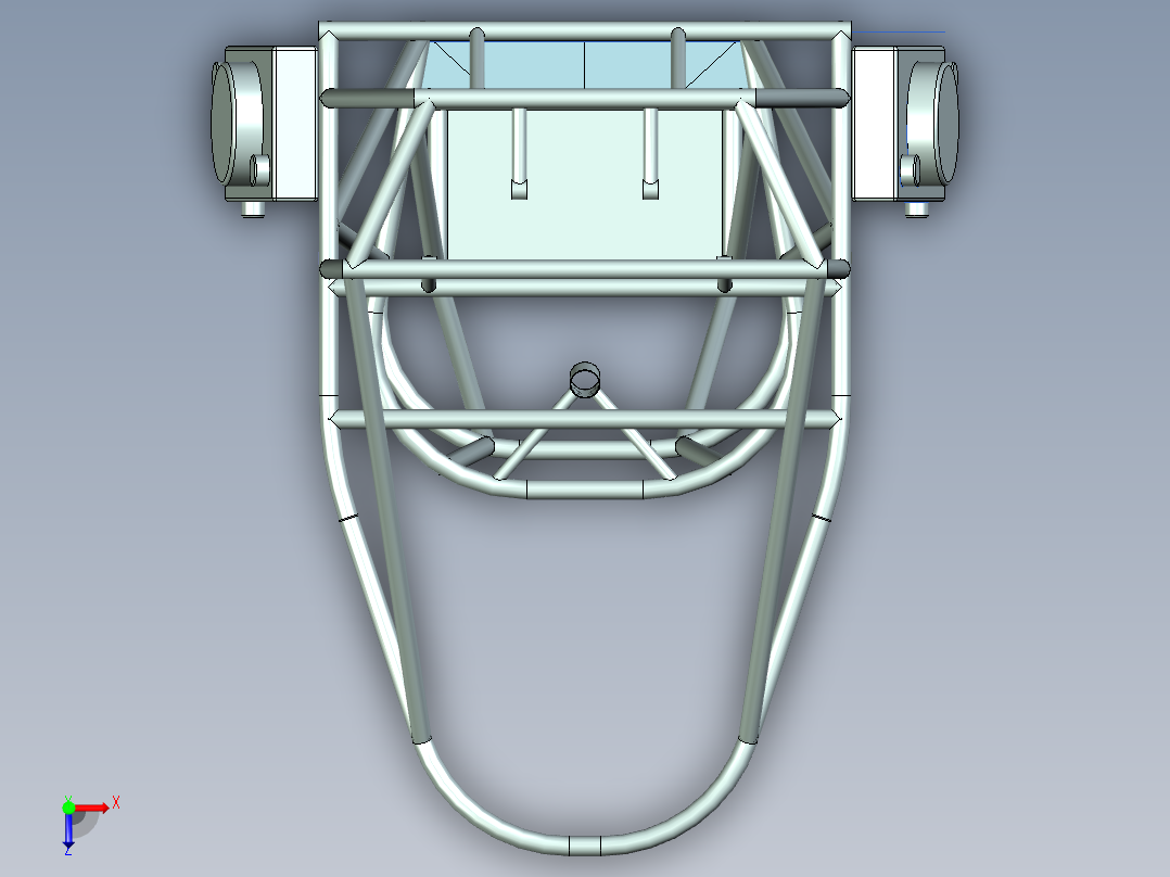 大学生方程式赛车设计（整体车架、标准安全系统、座椅及附件设计）俯视图