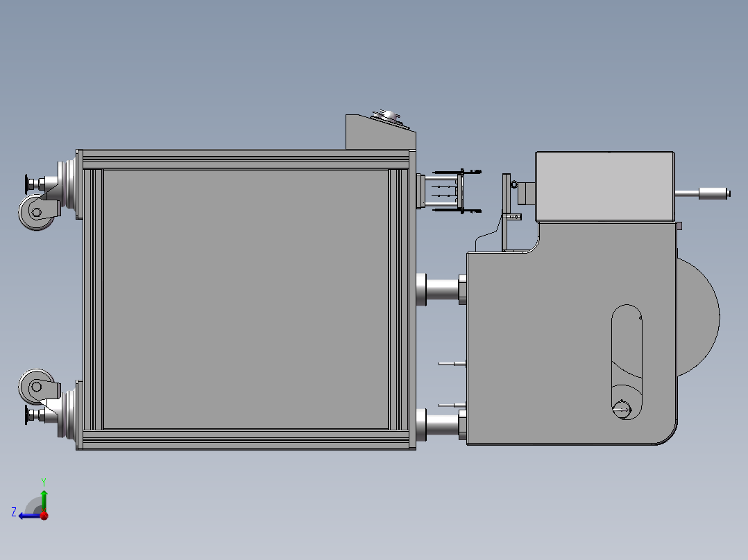 高精度自动贴标机3D图纸 H217右视图