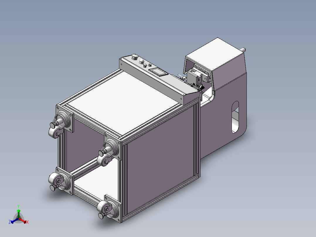 高精度自动贴标机3D图纸 H217正等轴测图