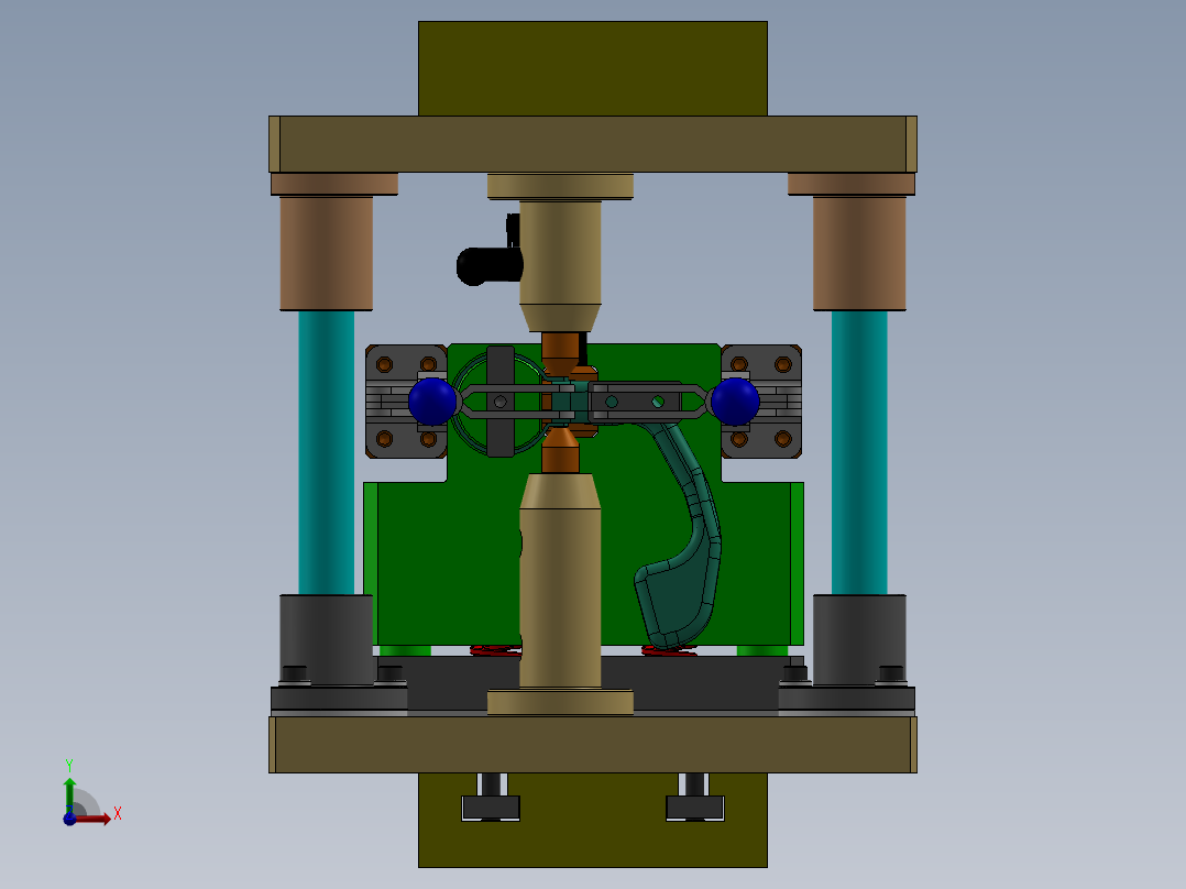 点焊夹具模型3D图纸 SOLIDWORKS设计前视图