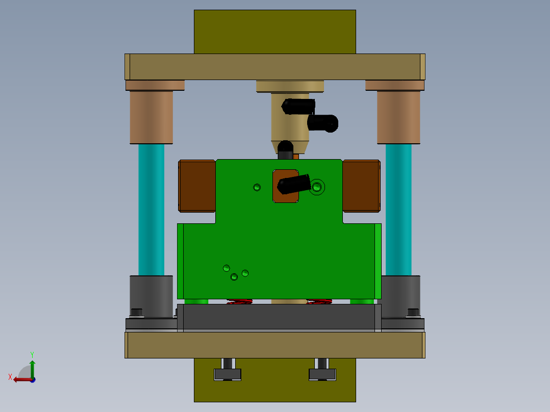 点焊夹具模型3D图纸 SOLIDWORKS设计后视图
