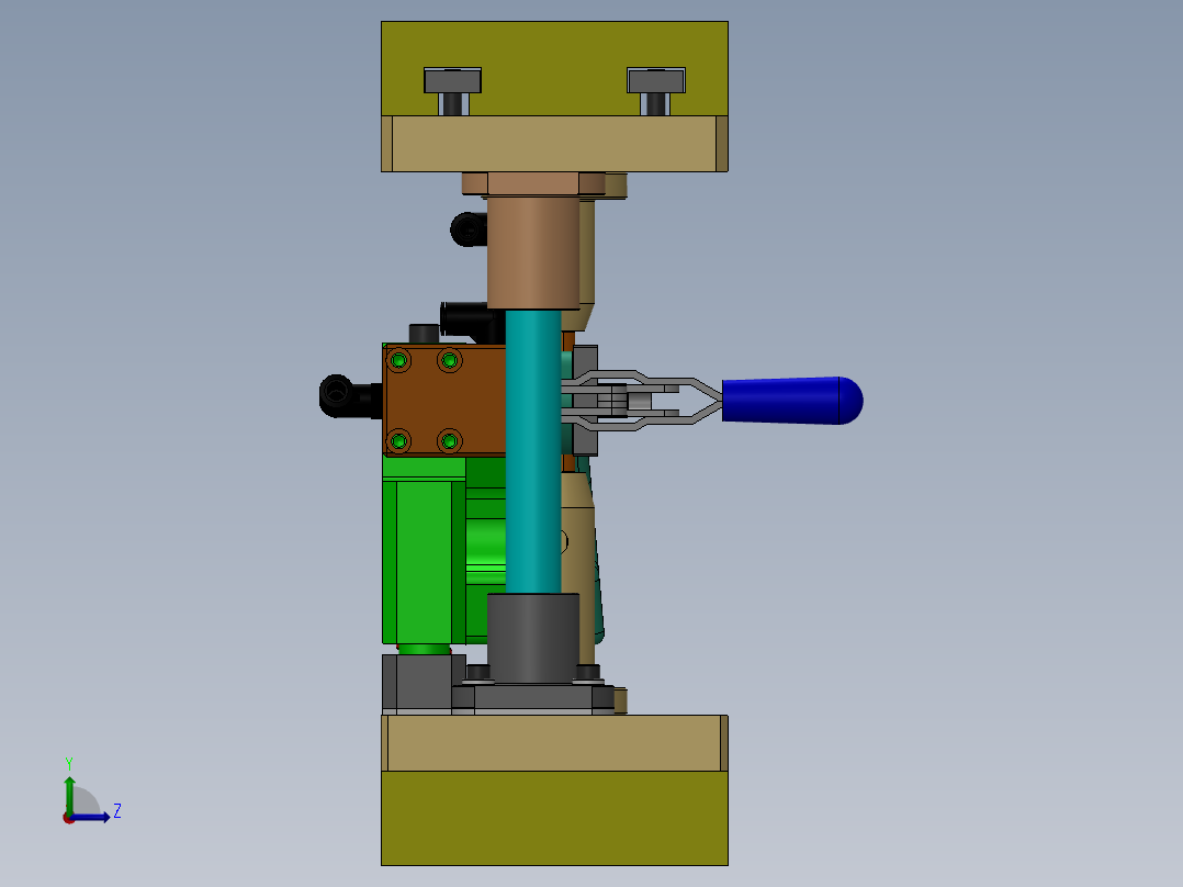 点焊夹具模型3D图纸 SOLIDWORKS设计左视图