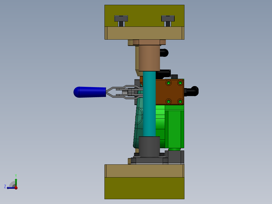 点焊夹具模型3D图纸 SOLIDWORKS设计右视图