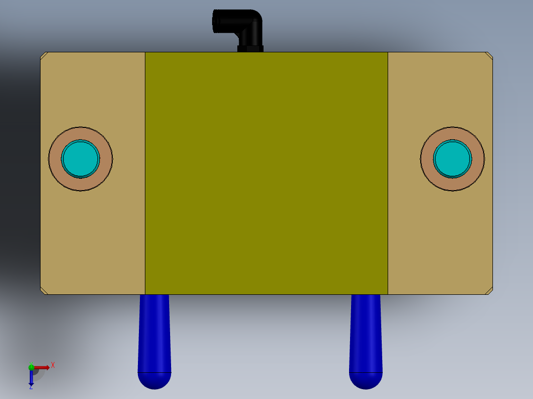 点焊夹具模型3D图纸 SOLIDWORKS设计俯视图