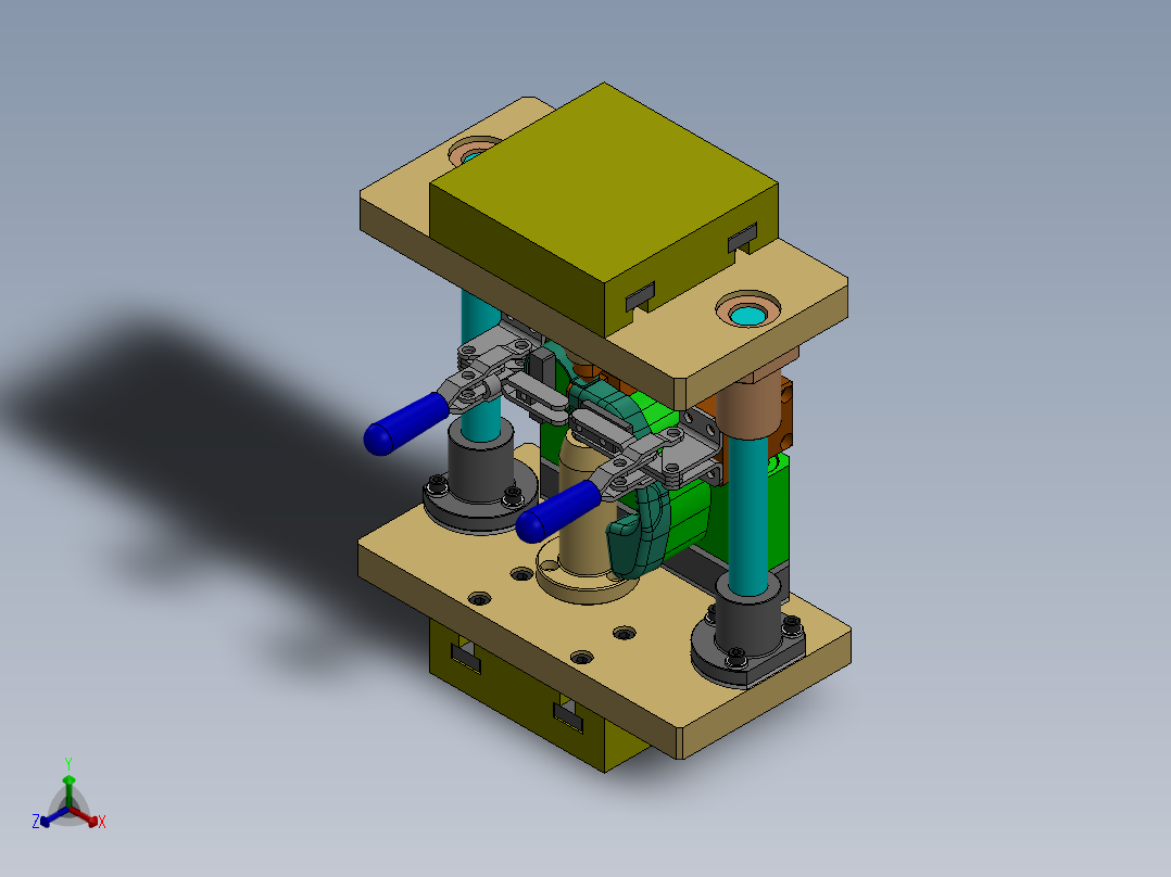 点焊夹具模型3D图纸 SOLIDWORKS设计正等轴测图