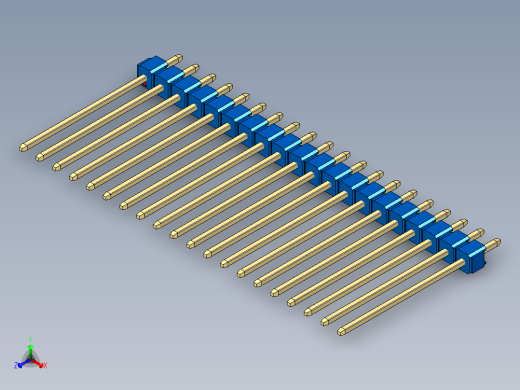 彩色公头100mil（2.54mm）系列-DS1021_blue_1x20p_100mil_Type19_rev1.0正等轴测缩略图