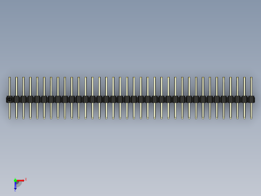 彩色公排针 100mil 2.54mm 系列-DS1022_black_3x36p_100mil_TypeD_rev1.0俯视缩略图