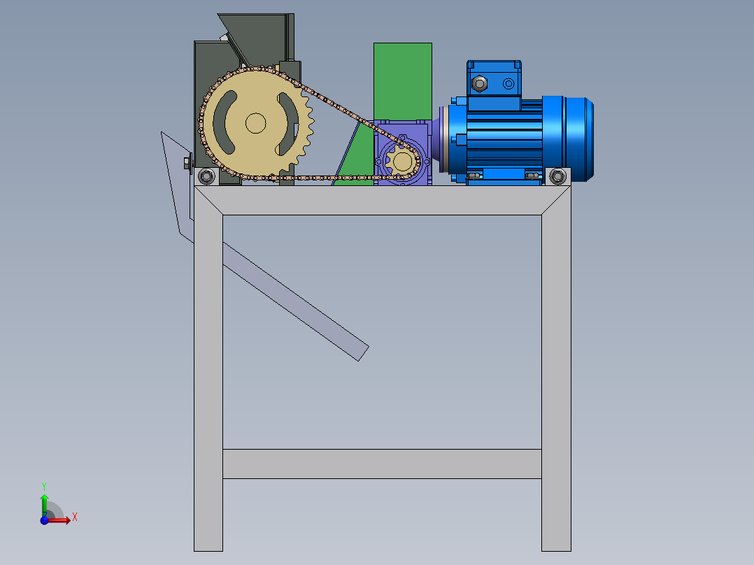 小型塑料切碎机前视图