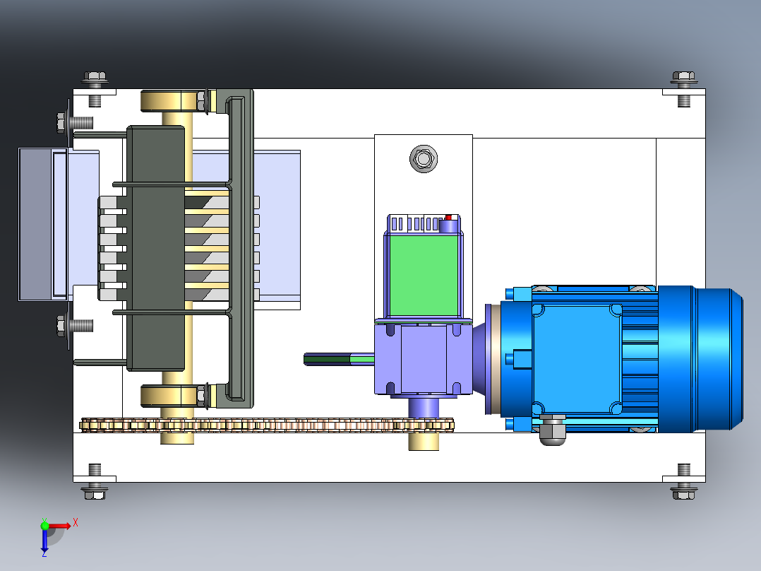 小型塑料切碎机俯视图