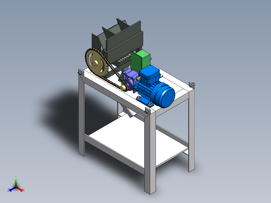 小型塑料切碎机正等轴测图