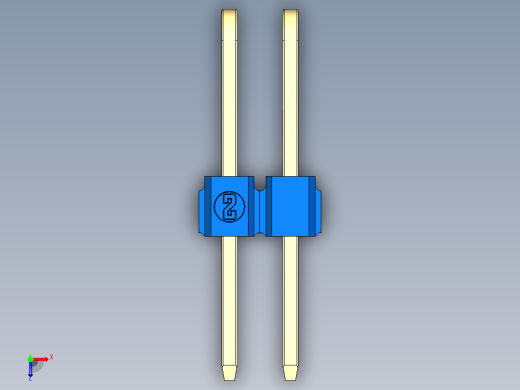 彩色公排针 100mil 2.54mm 系列-DS1022_blue_3x02p_100mil_TypeD_rev1.0俯视缩略图