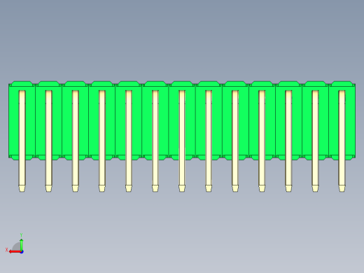 彩色公排针 100mil 2.54mm 系列-DS1022_green_3x13p_100mil_TypeD_rev1.0后视缩略图