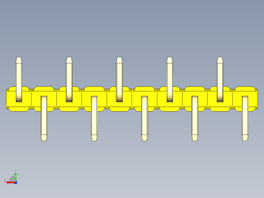 彩色公排针 100mil 2.54mm 系列-DS1022_yellow_10p_100mil_Type_SMT_R2_rev1.0后视缩略图