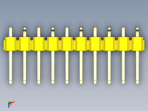 彩色公排针 100mil 2.54mm 系列-DS1022_yellow_10p_100mil_Type_SMT_R2_rev1.0俯视缩略图