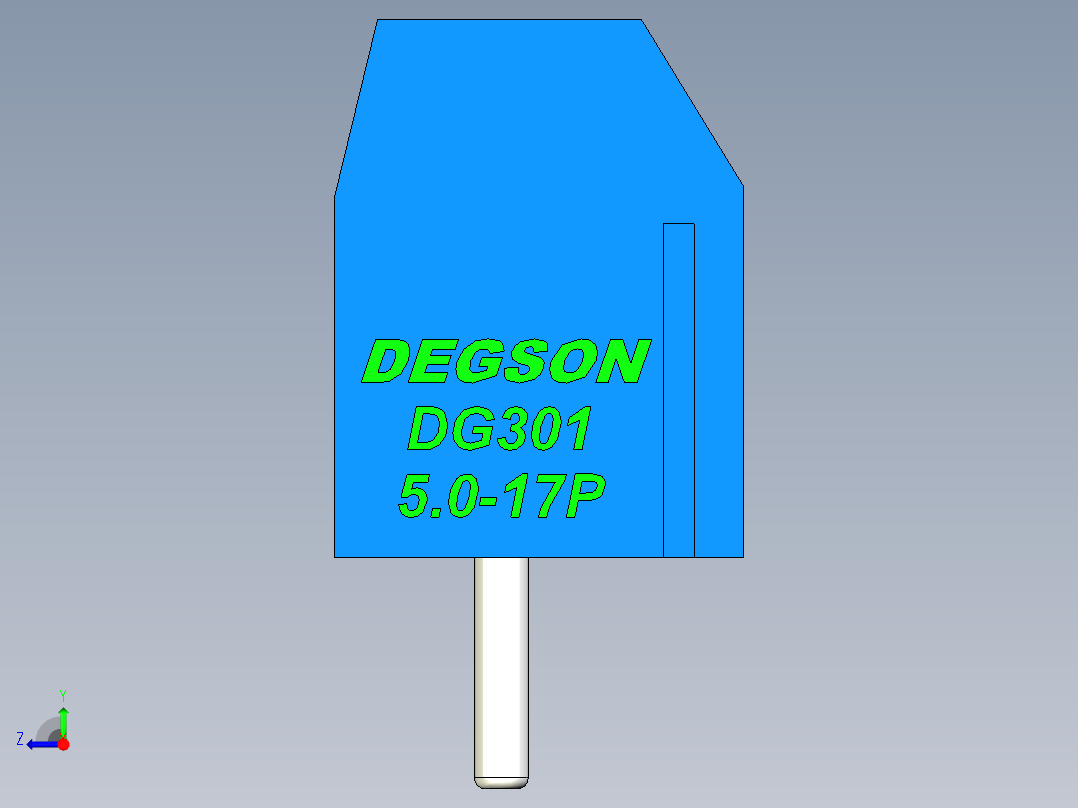 DEGSON DG301 系列 5.0mm 接线端子-DG301-5.0-17P-12-00AH右视图
