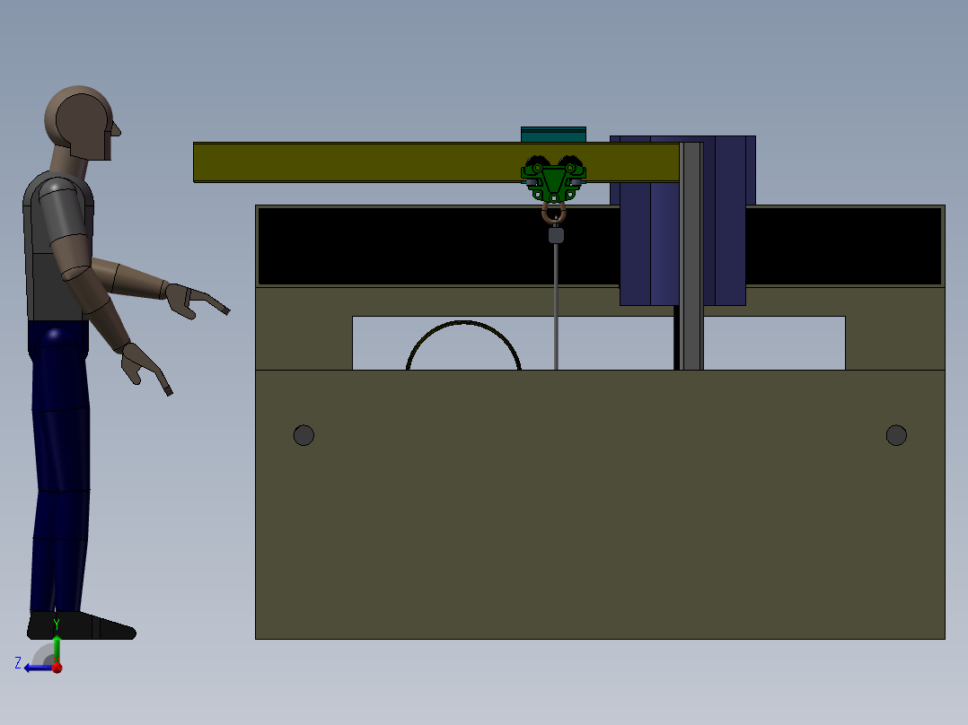 126大型5轴数控机床右视图