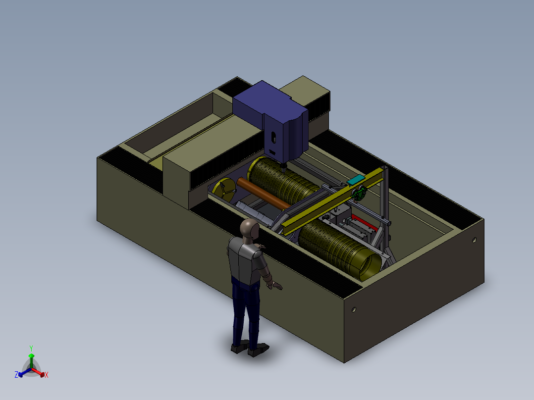 126大型5轴数控机床正等轴测图