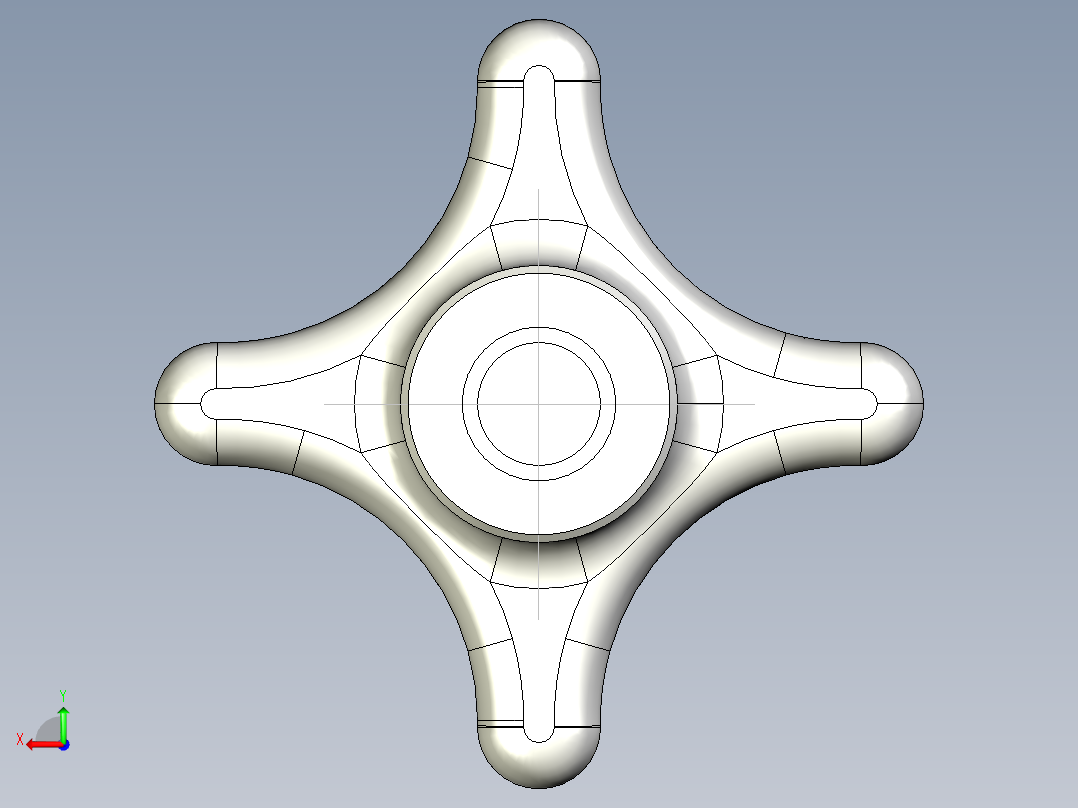 星型把手(不銹鋼)CK-SUS-3D多系列多零件图纸模型后视图