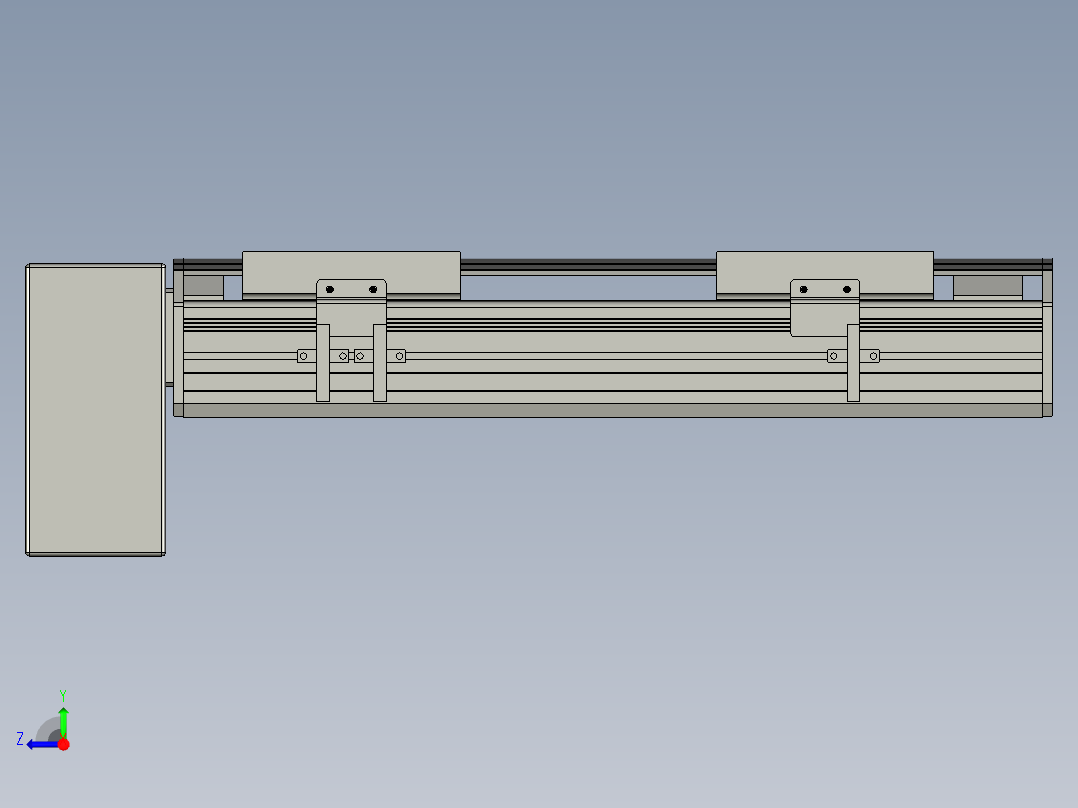 直线模组WG-LHB12-S200-RD设计图纸右视图