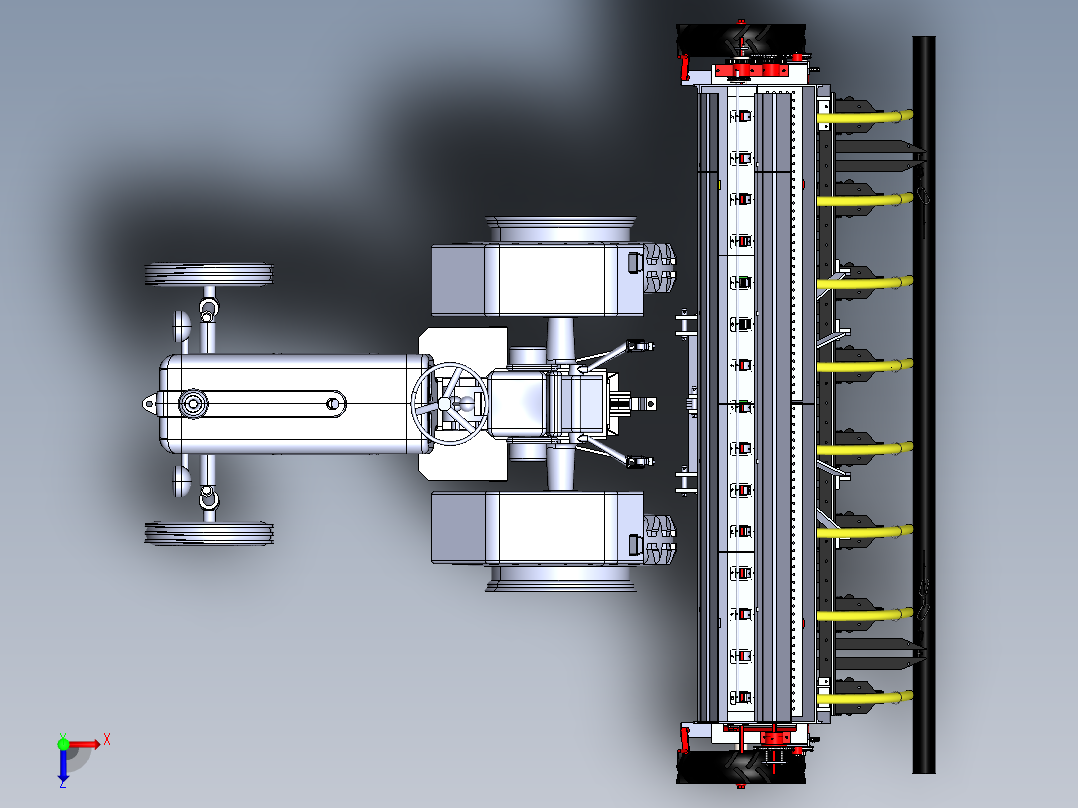 拖拉机播种机俯视图