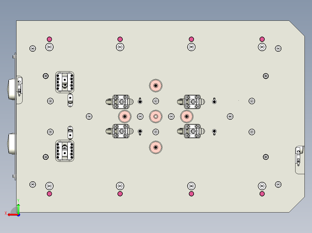 汽车B柱模具后视图