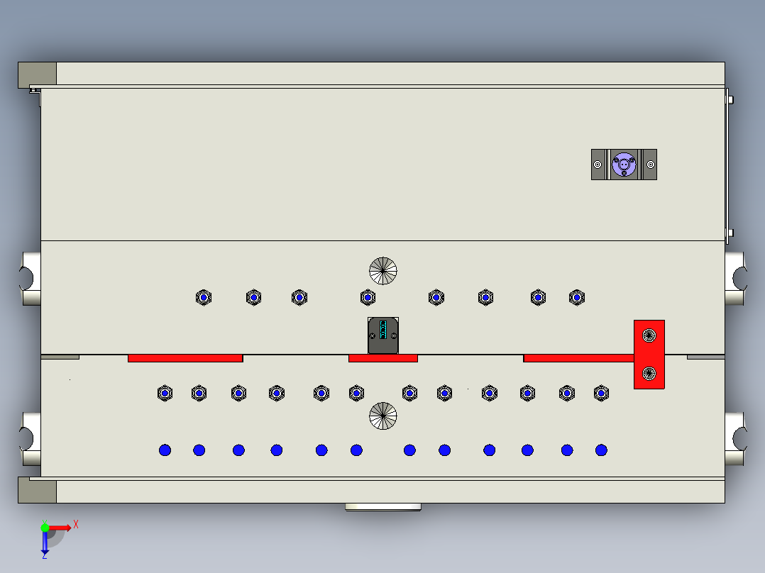 汽车B柱模具俯视图