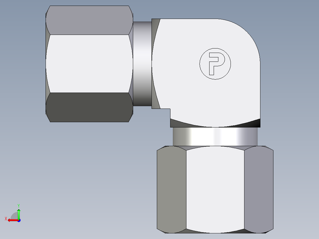 卡套式工业通用硬管接头EO_Union_elbow_W08ZSCF后视图