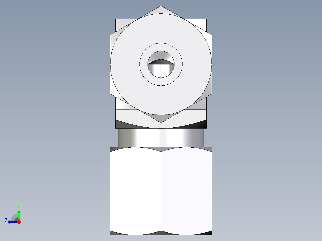 卡套式工业通用硬管接头EO_Union_elbow_W08ZSCF右视图