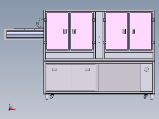 47寸panel 上料分盒设备3D数模图纸 Solidworks18设计 附STEP前视缩略图