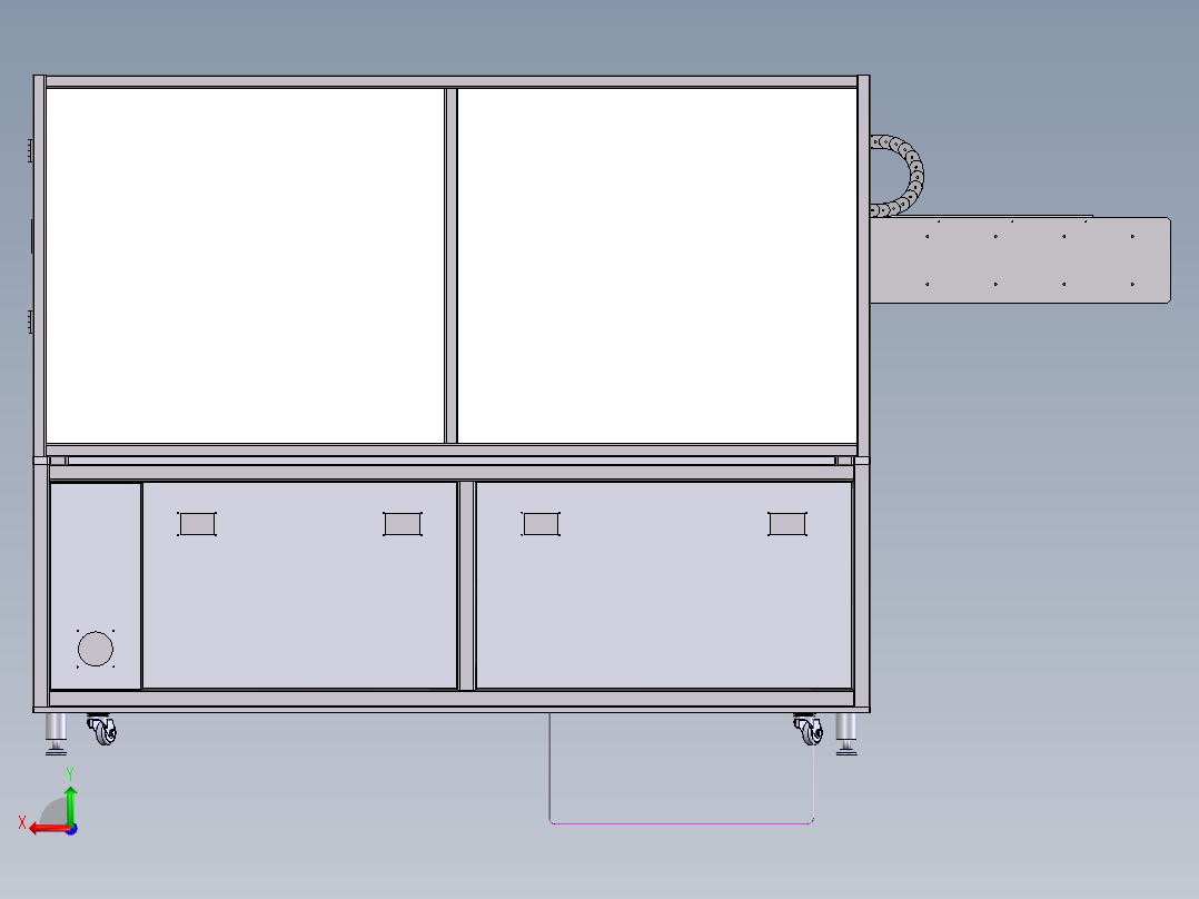 47寸panel 上料分盒设备3D数模图纸 Solidworks18设计 附STEP后视图