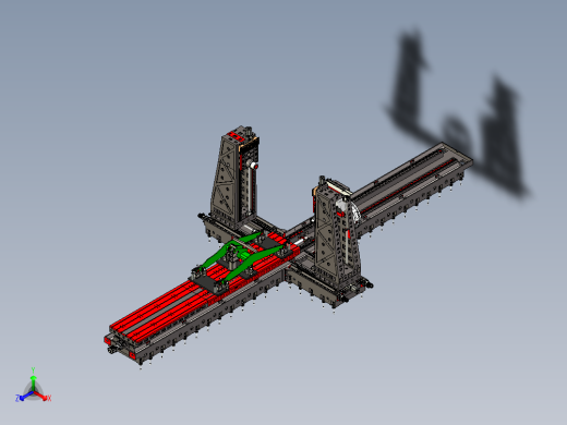 SHY-HDW7018双面镗铣加工中心总装正等轴测缩略图