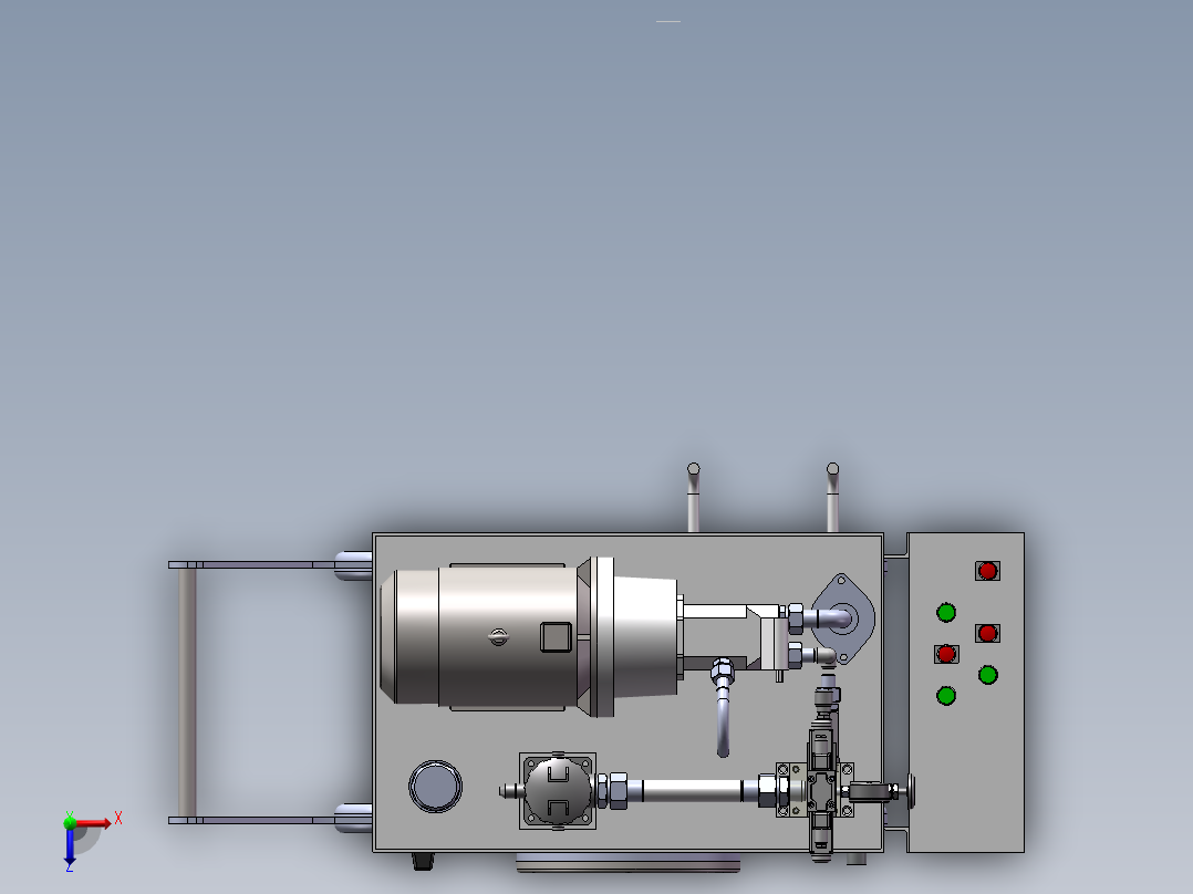 手推式小型移动液压站俯视图