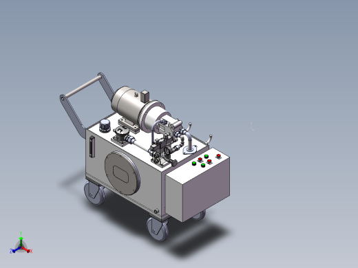 手推式小型移动液压站正等轴测缩略图