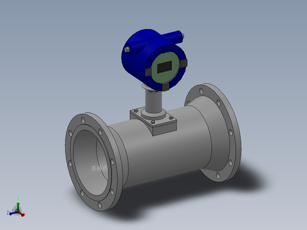 法兰式涡街流量计 DN25-DN300主视图
