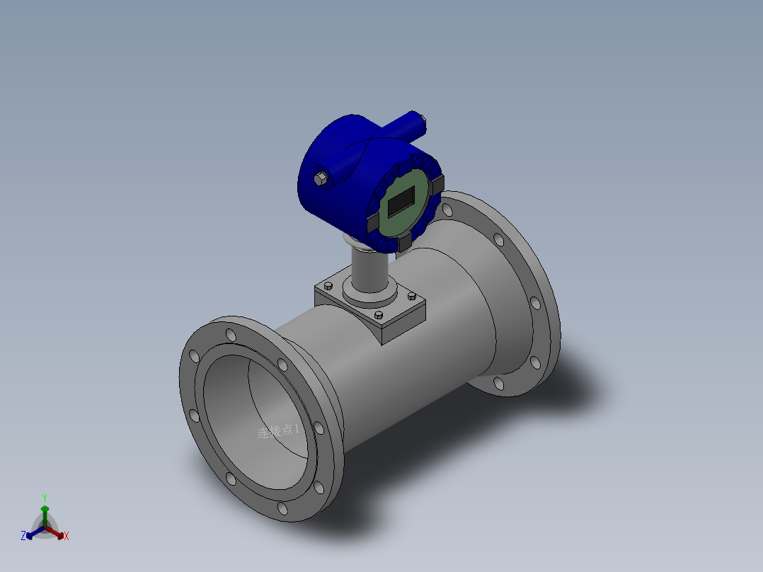 法兰式涡街流量计 DN25-DN300正等轴测图