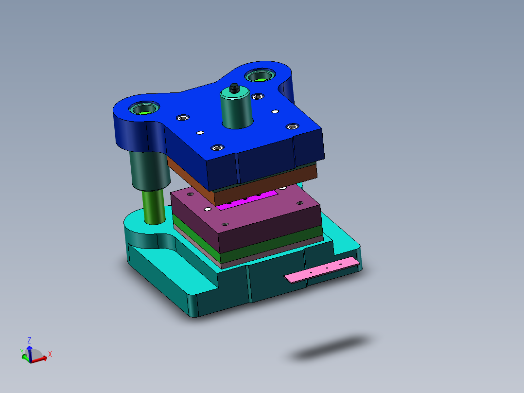 折弯翻孔件弯曲模(CAD图+SW三维)
