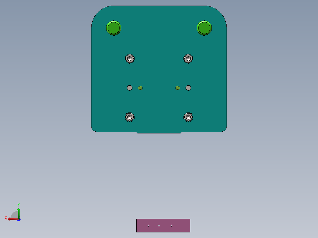 折弯翻孔件弯曲模(CAD图+SW三维)后视图