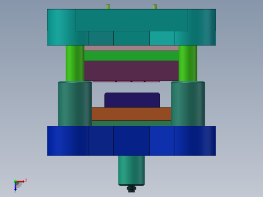 折弯翻孔件弯曲模(CAD图+SW三维)俯视缩略图