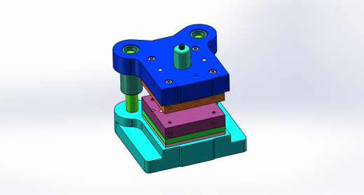 折弯翻孔件弯曲模(CAD图+SW三维)缩略图