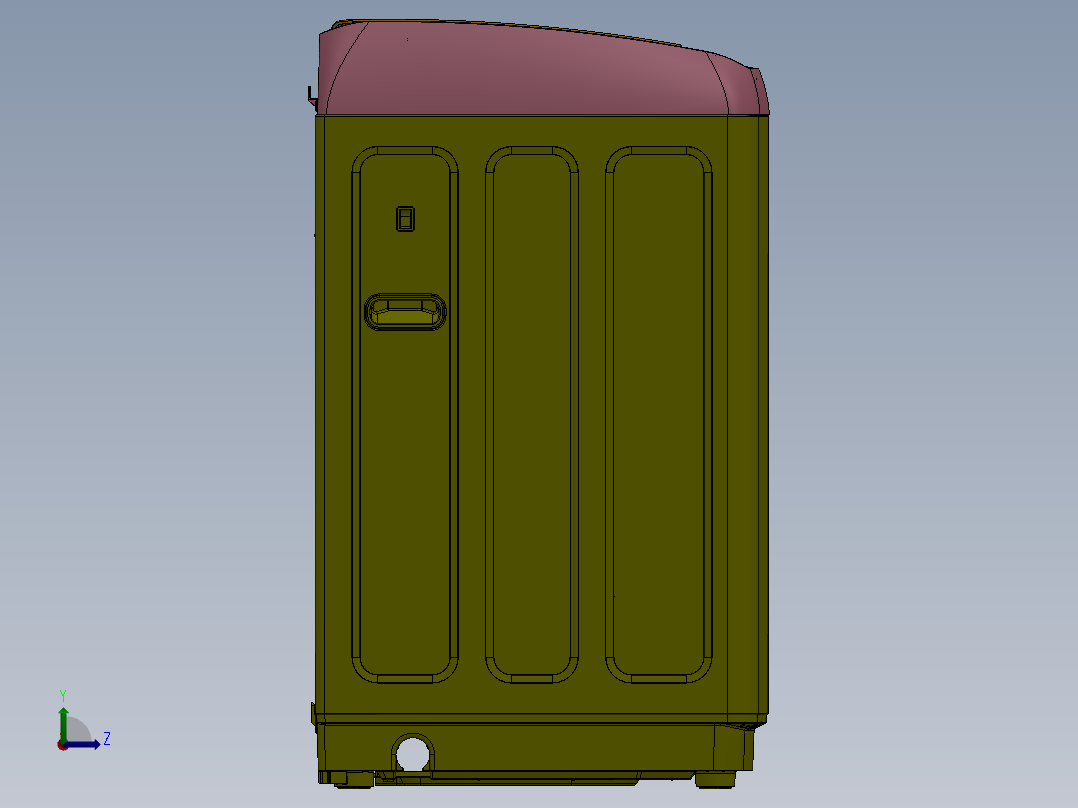 全自动波轮式洗衣机机械结构设计左视图