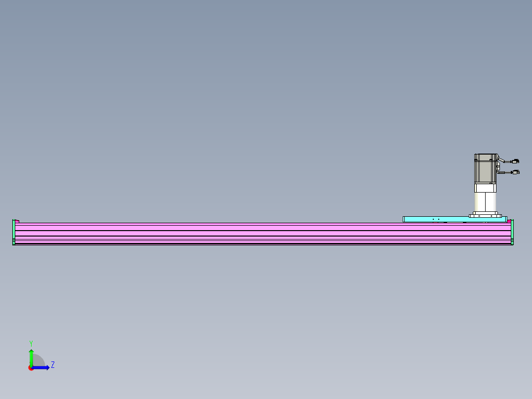 东锦齿条传动DH210G-L167-S1400-BU-减速机+P750W左视图