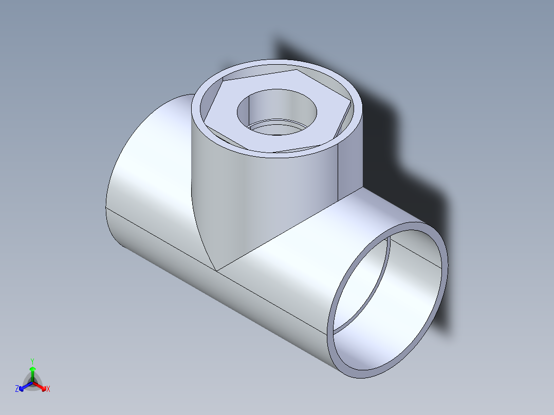 CPVC管件02A-Sch80_ReducingTee_SxSxS_9801-626FB_10in x 6in正等轴测图